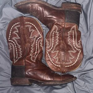 LUCHESE - Mens 10.5 ostrich and stingray leather boot